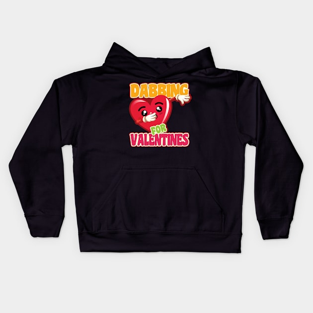 'Dabbing Heart For Valentines' Sweet Valentines Lovers Gift Kids Hoodie by ourwackyhome